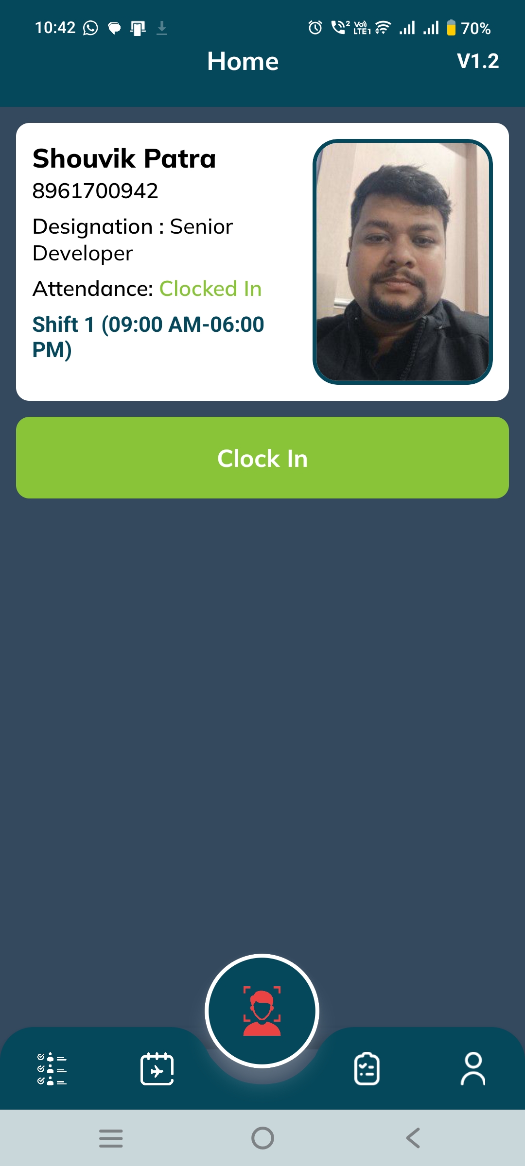 Biometric & Geo-Attendance mobile app screenshot 2