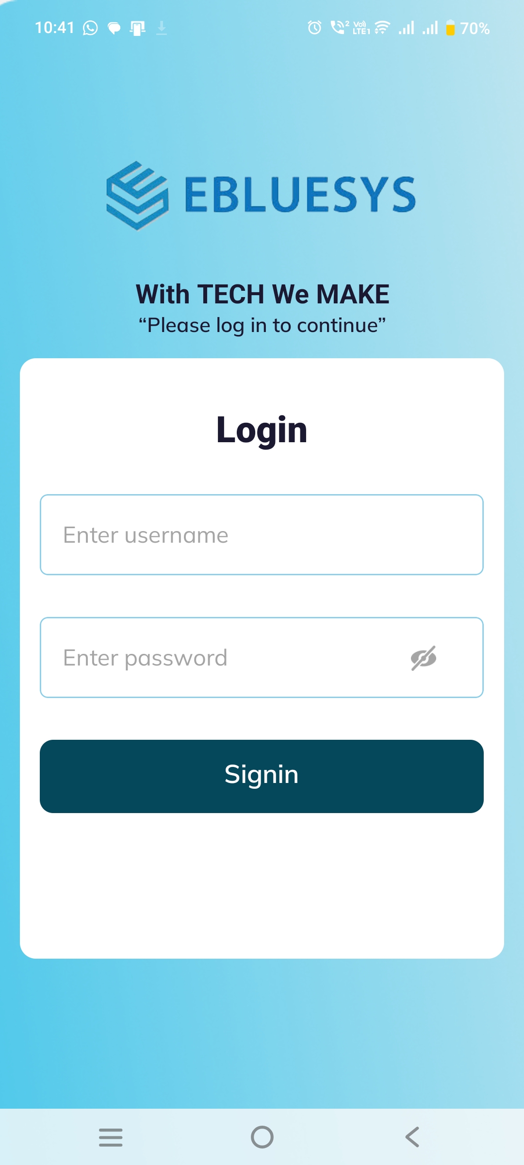Biometric & Geo-Attendance mobile app screenshot 1