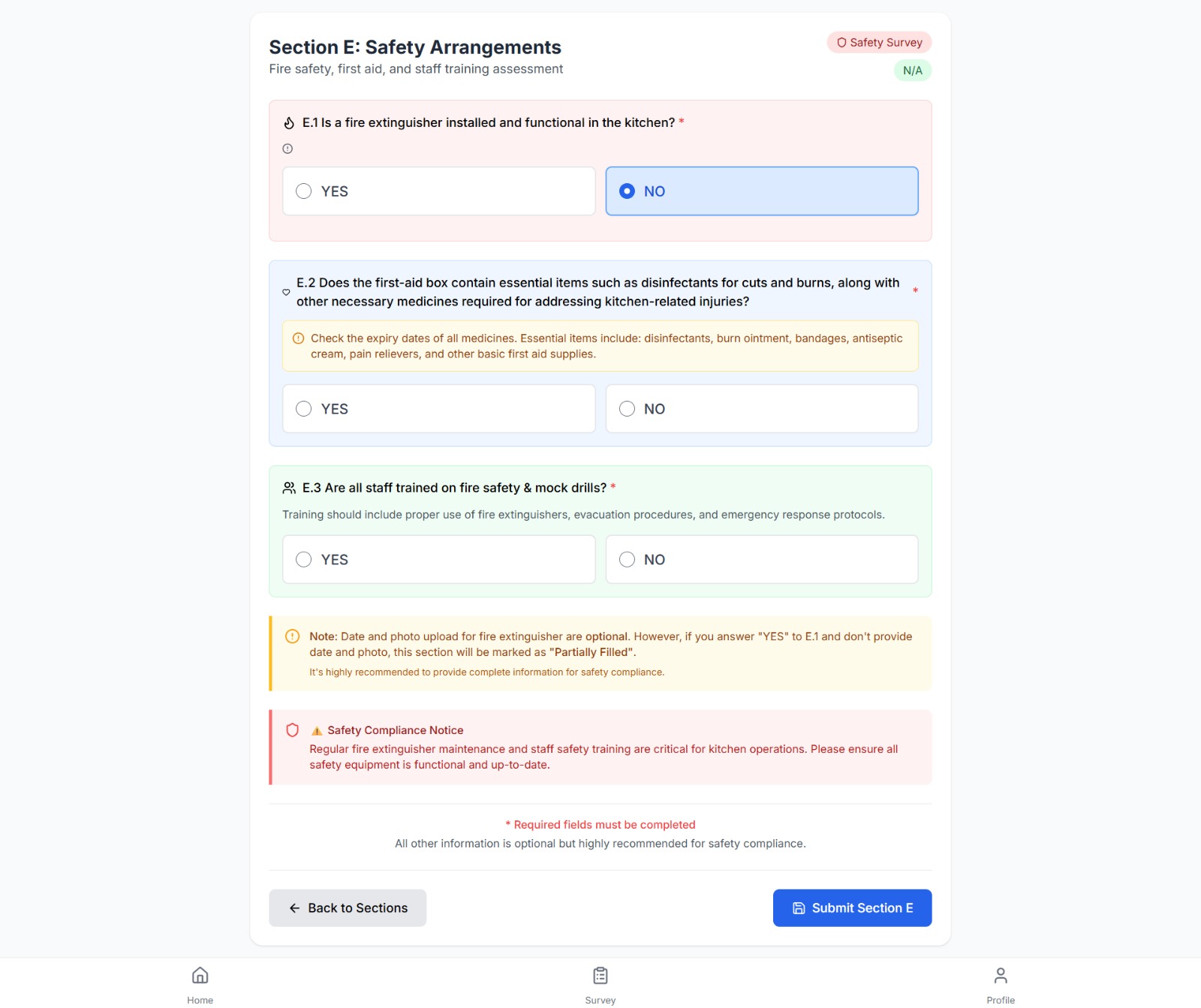 Maa-Canteen Survey & Monitoring System desktop website screenshot 5
